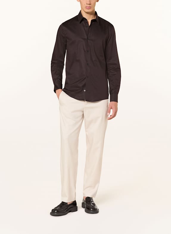 DRYKORN Overhemd DANEEL Slim Fit MARRON FONCÉ