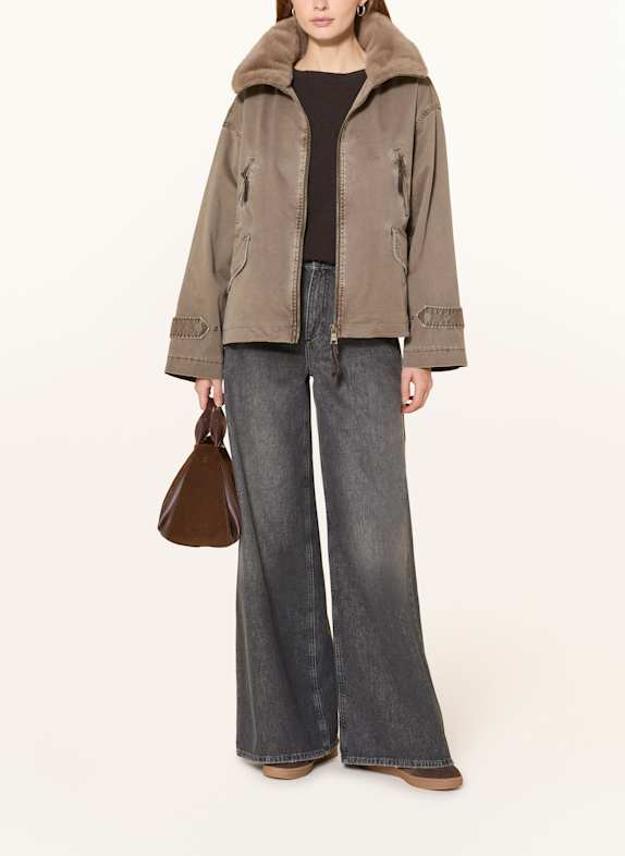 BLONDE No.8 Jacke mit Kunstfell KHAKI