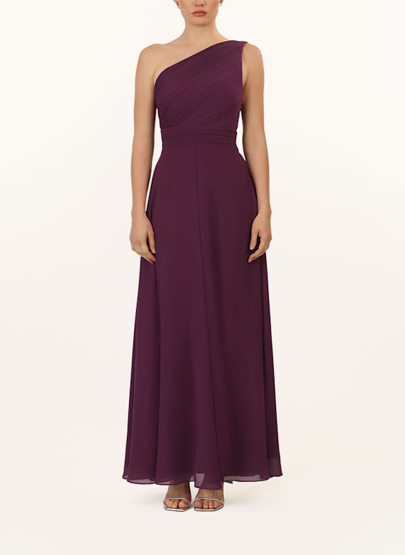 APART One-Shoulder-Kleid mit Plissees DUNKELLILA