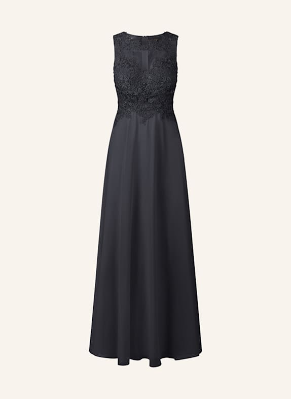APART Abendkleid mit Lochspitze und Schmucksteinen DUNKELBLAU