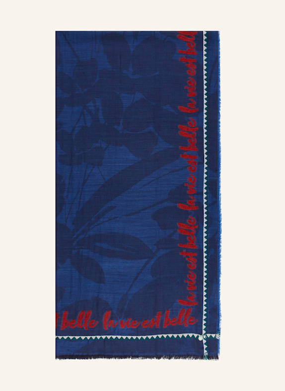 CODELLO Szal żakardowy NIEBIESKI
