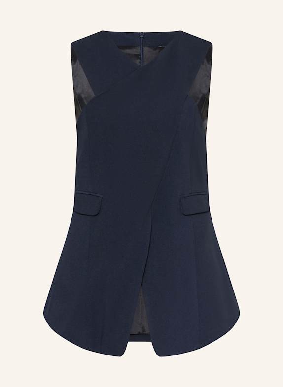 EMPORIO ARMANI Kamizelka typu blezer w kopertowym stylu GRANATOWY