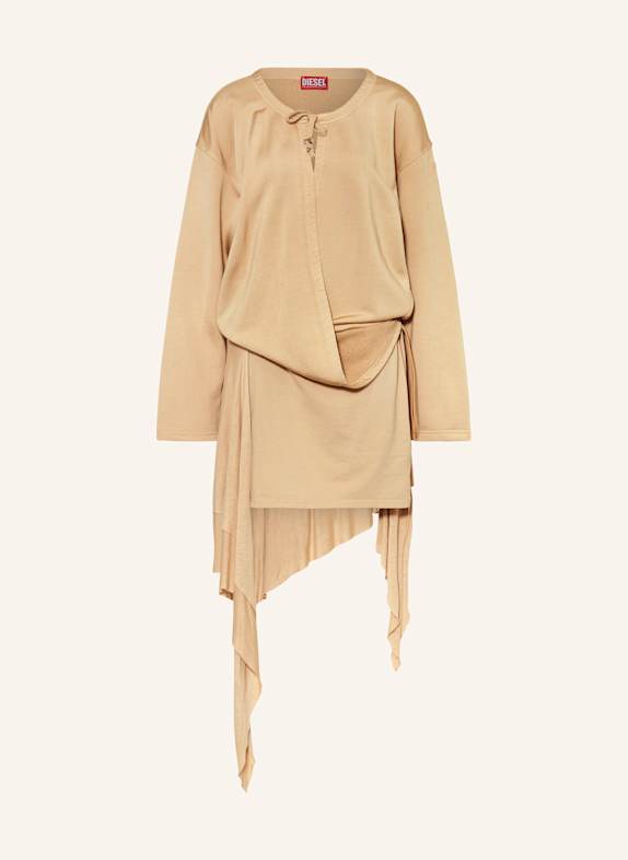 DIESEL Sweatkleid D-CREED in Wickeloptik BEIGE