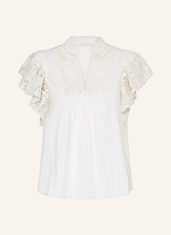 ULLA JOHNSON Blusentop JOLIE mit Spitze ECRU