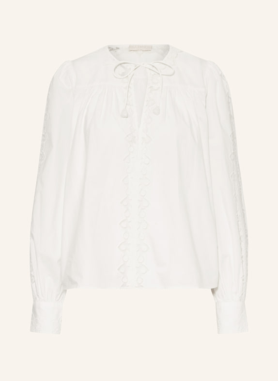 ULLA JOHNSON Blusenshirt KADY mit Lochspitze WEISS
