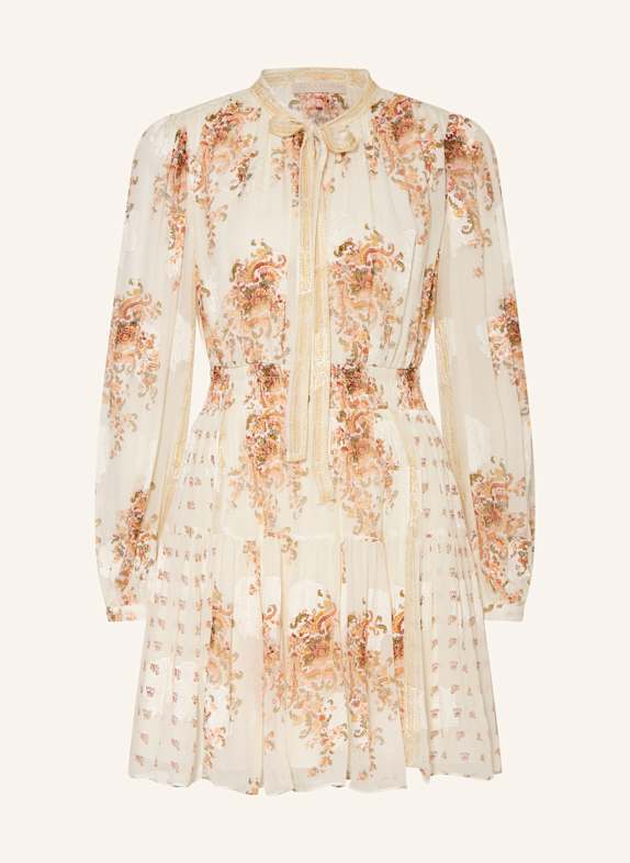 ULLA JOHNSON Kleid MARIS ECRU/ HELLORANGE/ HELLGRÜN