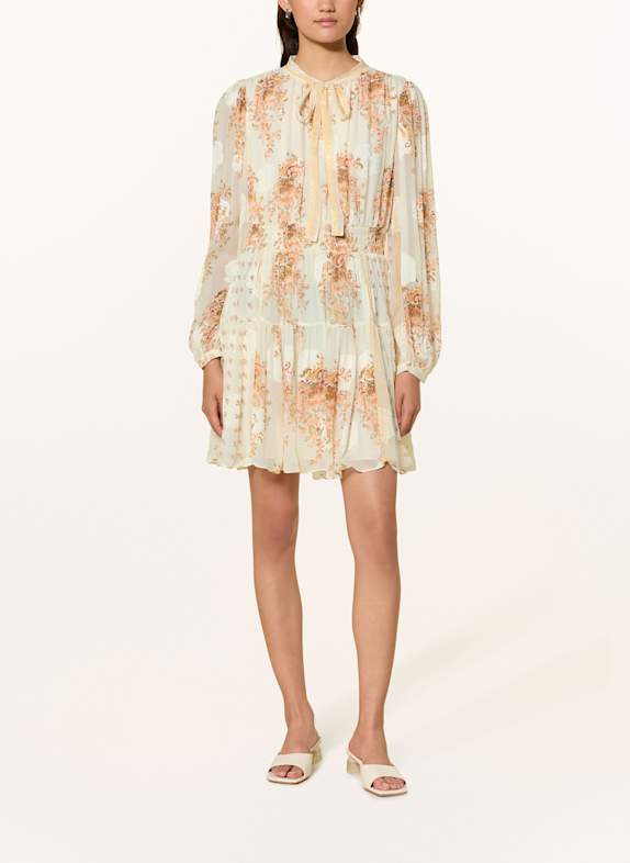 ULLA JOHNSON Kleid MARIS ECRU/ HELLORANGE/ HELLGRÜN