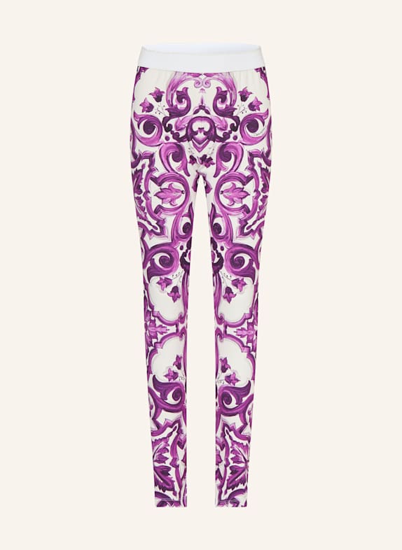 DOLCE & GABBANA Legíny BÍLÁ/ FIALOVÁ