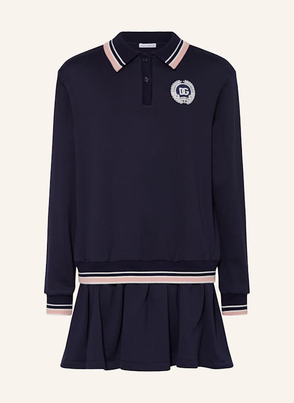 DOLCE & GABBANA Sweat-Polokleid DUNKELBLAU