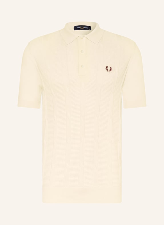 FRED PERRY Knitted polo shirt ECRU