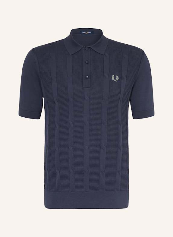 FRED PERRY Knitted polo shirt DARK BLUE