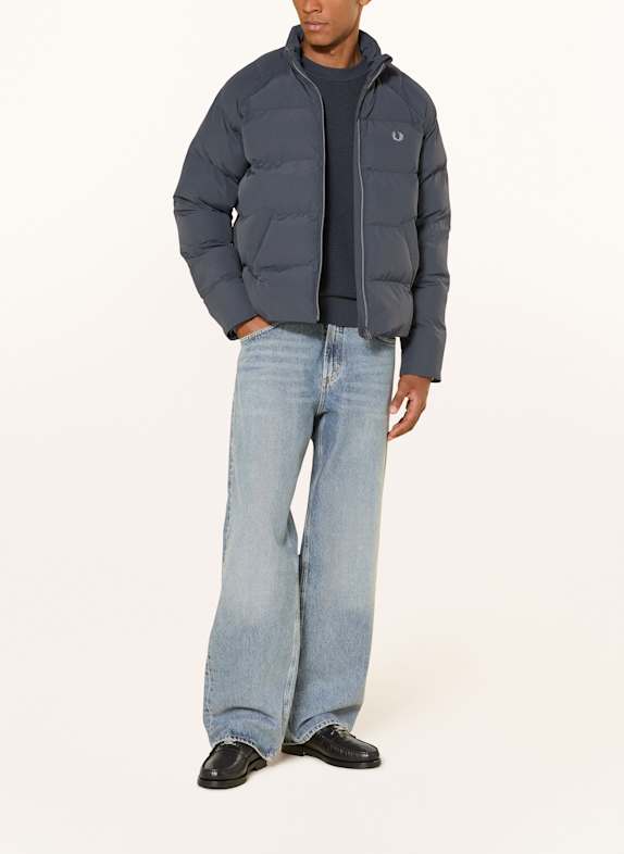 FRED PERRY gewatteerde jas DONKERBLAUW