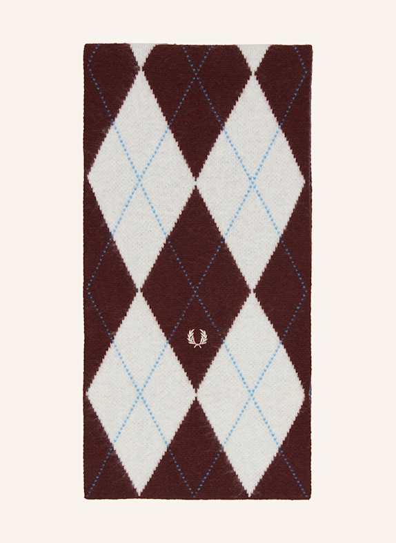 FRED PERRY Scarf DARK RED/ WHITE/ LIGHT BLUE
