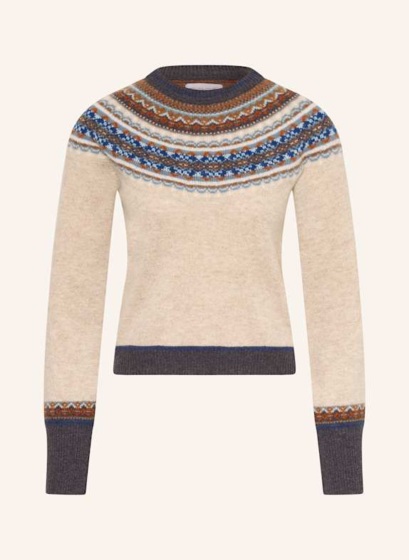 ERIBÉ Pullover ALPINE CREME/ COGNAC/ BLAU