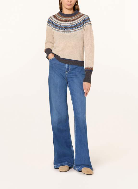 ERIBÉ Trui ALPINE CRÈME / COGNAC / BLAUW