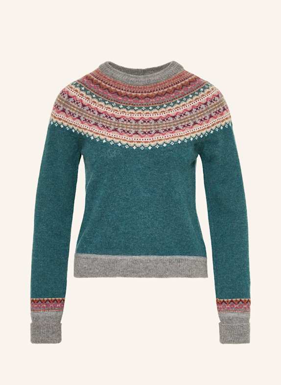 ERIBÉ Pullover ALPINE PETROL/ GRAU/ DUNKELROT