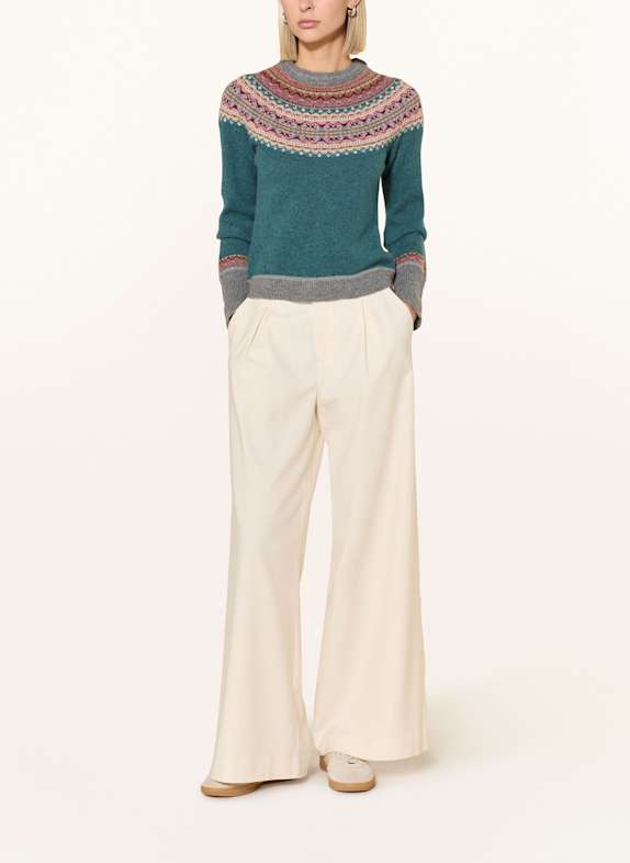 ERIBÉ Pullover ALPINE PETROL / GRAU / DUNKELROT