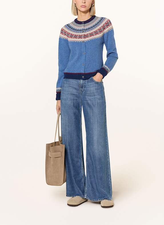 ERIBÉ Gebreid vest ALPINE BLAUW / DONKERBLAUW / ROOD