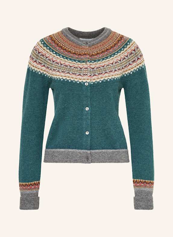 ERIBÉ Strickjacke ALPINE PETROL/ CREME/ GRAU