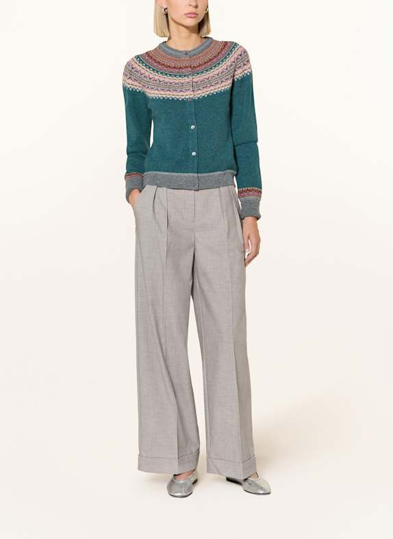 ERIBÉ Strickjacke ALPINE PETROL / CREME / GRAU