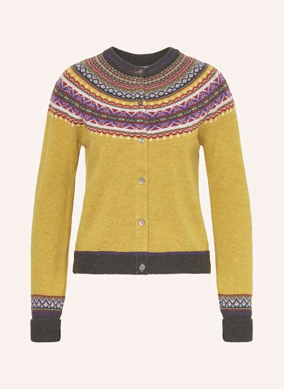 ERIBÉ Strickjacke ALPINE DUNKELGELB/ LILA/ KHAKI