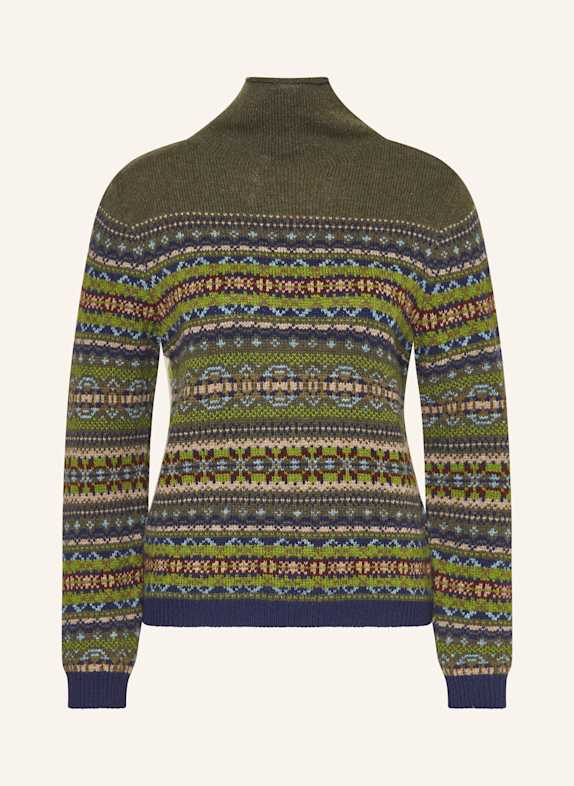 ERIBÉ Pullover KINROSS KHAKI/ DUNKELBLAU