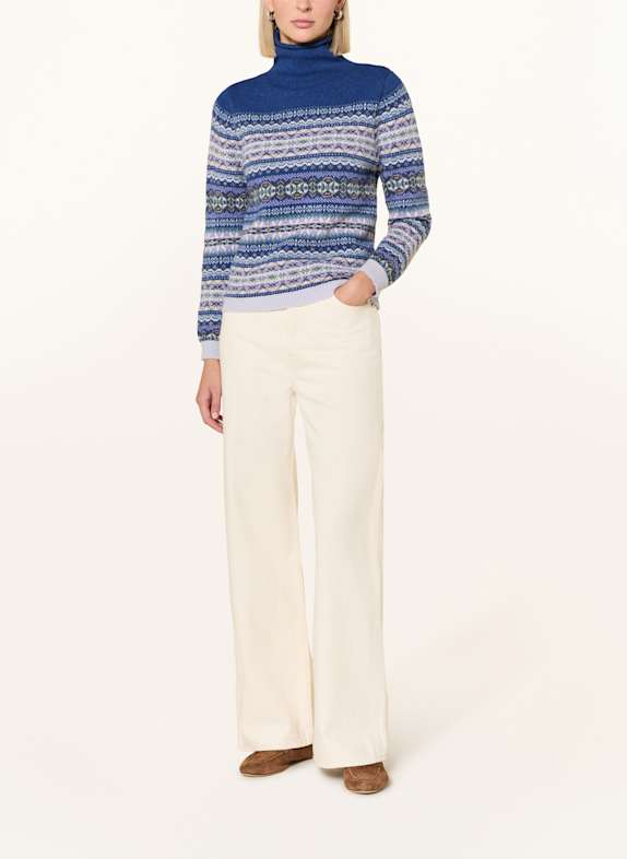 ERIBÉ Pullover KINROSS BLAU / WEISS / HELLLILA