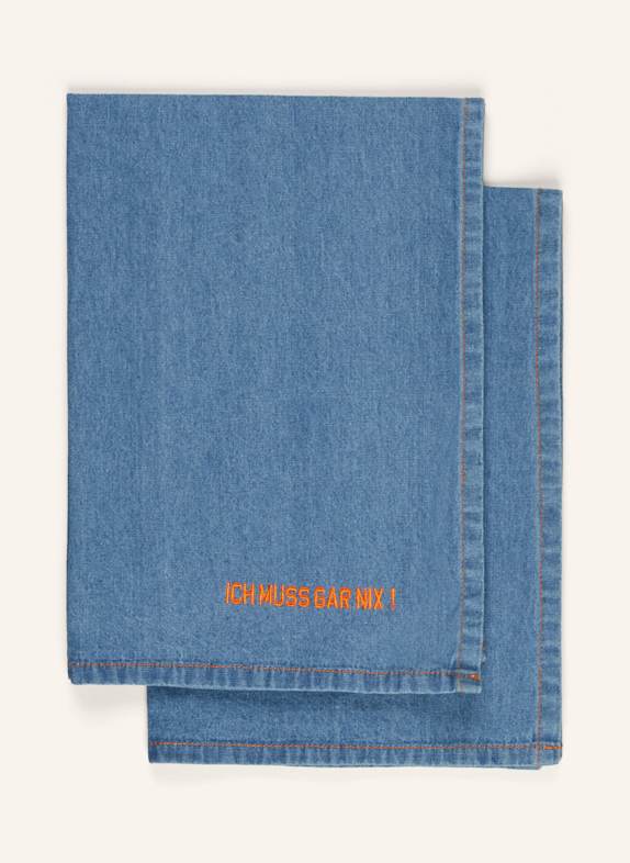 PAD 2-er-Set Geschirrtücher ORANGE/ HELLBLAU