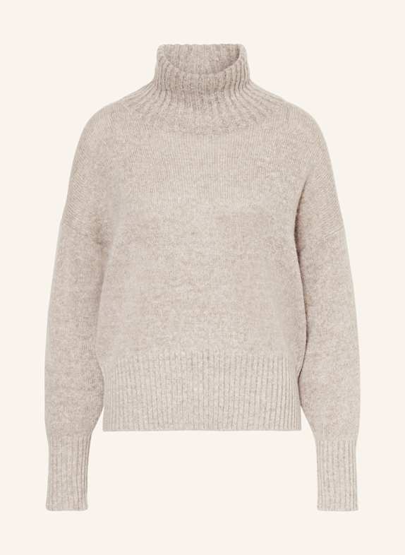MRS & HUGS Turtleneck sweater in merino wool TAUPE