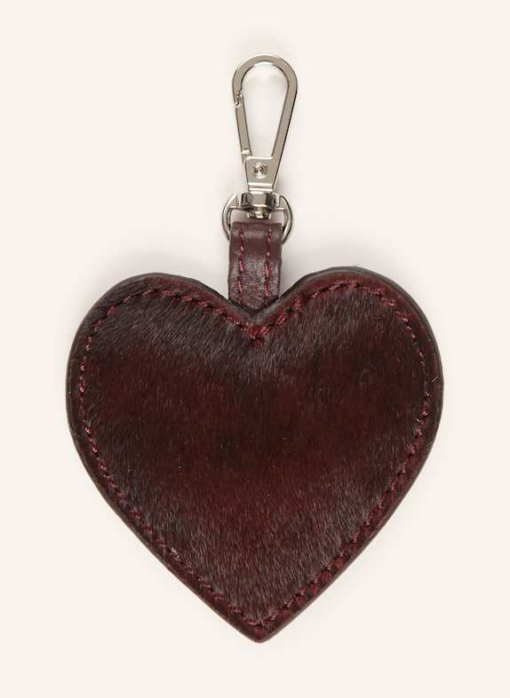 NÚNOO Taschenanhänger HEART DELUXE DUNKELROT