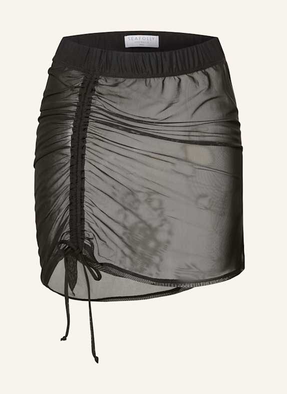 SEAFOLLY Spódnica MESH DRAWCORD z siateczki CZARNY