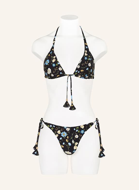 SEAFOLLY Triangel bikinitop MODERN ROMANCE ZWART / LICHTBLAUW / LICHTGROEN
