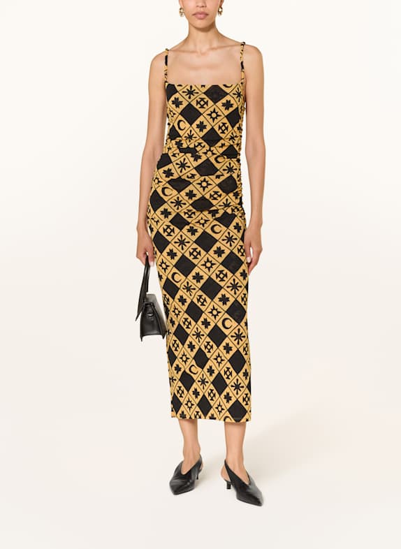 Nanushka Dress ALEXA DARK BROWN/ DARK YELLOW