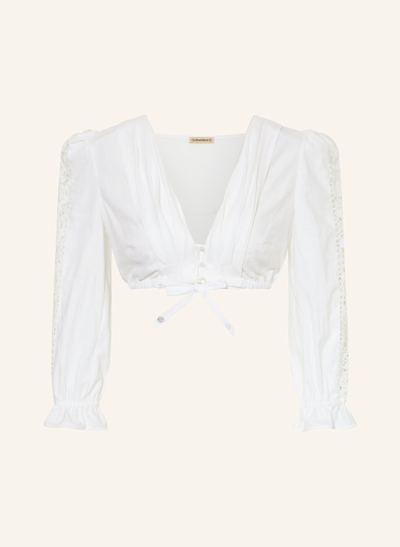 Gottseidank Dirndlbluse SIMONE mit Spitze und Volants WEISS