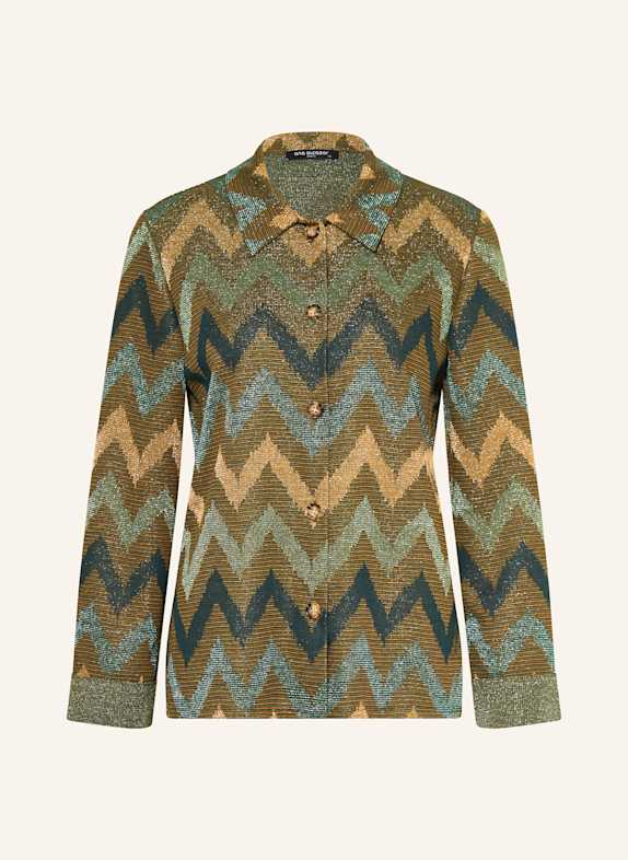 Ana Alcazar Bluzka z błyszczącą przędzą CIEMNOZIELONY / ZIELONY / ZŁOTY