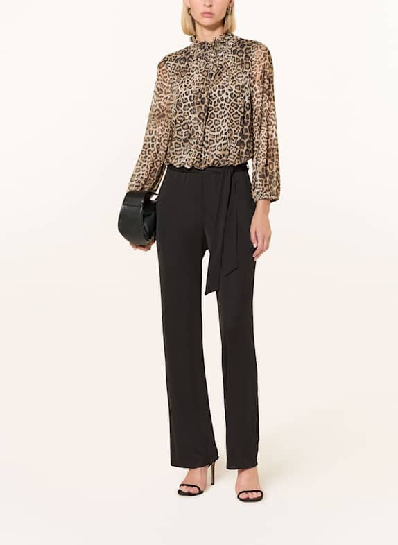 Ana Alcazar Jumpsuit mit Rüschen SCHWARZ / HELLBRAUN / DUNKELBRAUN