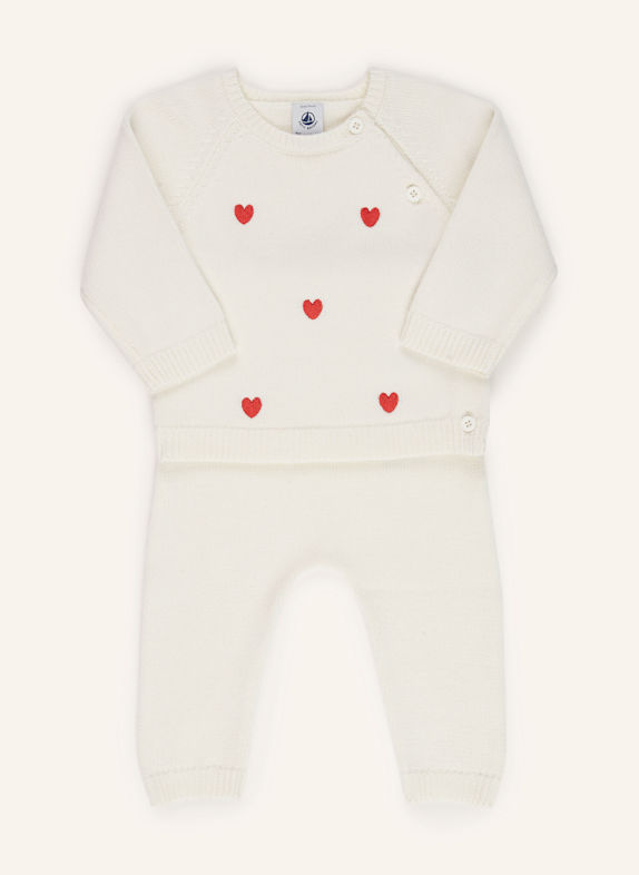 PETIT BATEAU Set: Pullover und Strickhose WEISS