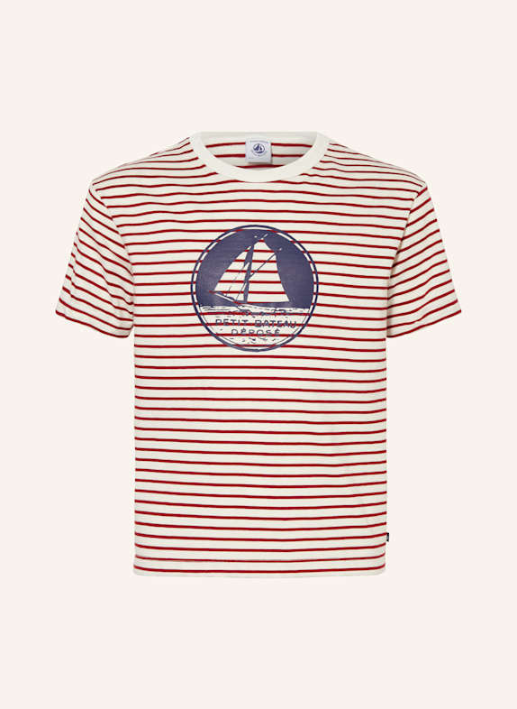 PETIT BATEAU T-Shirt ECRU/ ROT/ BLAU