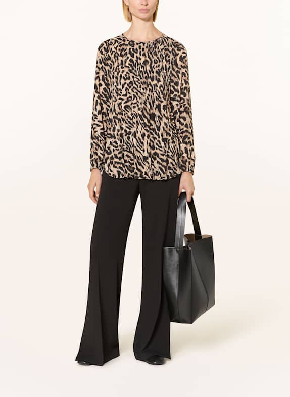 Betty Barclay Blusenshirt mit Plissees BEIGE / BRAUN / SCHWARZ