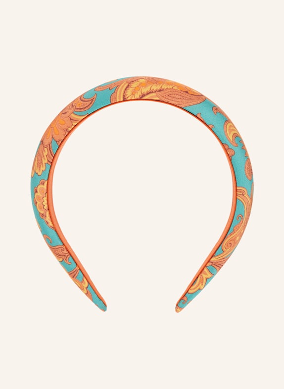 ETRO Haarreif aus Seide ORANGE / TÜRKIS / DUNKELGELB