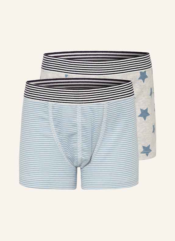PETIT BATEAU Boxerky, 2 kusy v balení ČERNOŠEDÁ / SVĚTLE ŠEDÁ / BÍLÁ