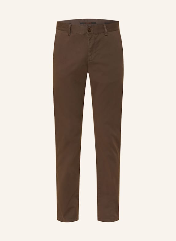 ALBERTO Chinosy LOU-GABARDINE regular fit CIEMNOBRĄZOWY