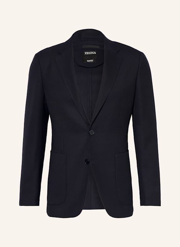 ZEGNA Piqué tailored jacket extra slim fit made of merino wool DARK BLUE