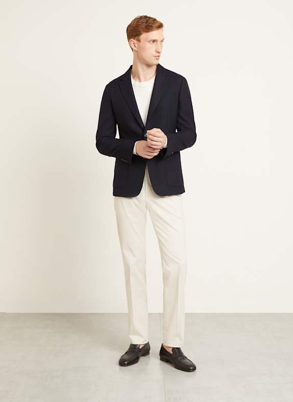 ZEGNA Piqué jasje extra slim fit van merinowol DONKERBLAUW
