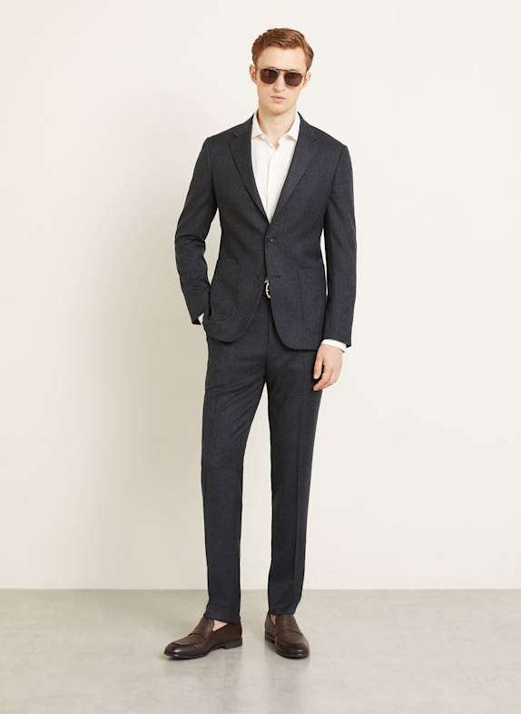 ZEGNA Oblek Extra Slim Fit 741 Grey Flanell