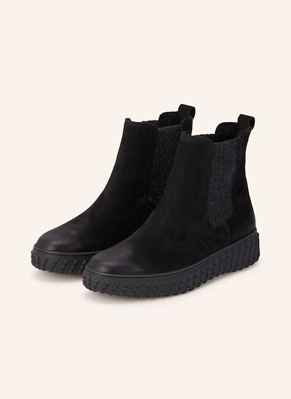 paul green Chelsea-Boots mit Merinowolle SCHWARZ