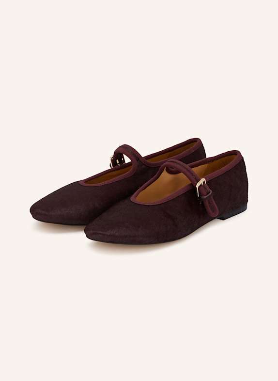 INUOVO Mary Jane ballet flats PONY DARK RED