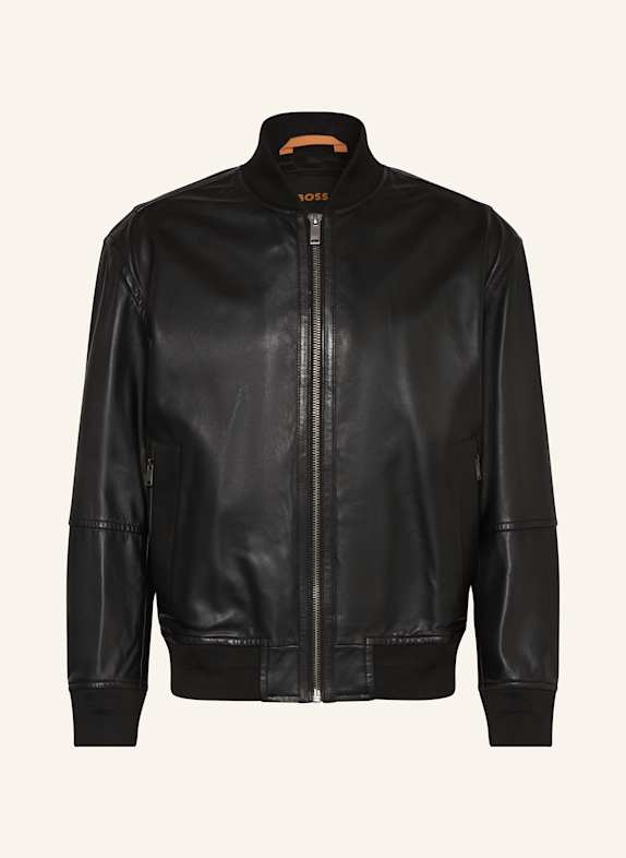 BOSS Lederblouson JOBRICE SCHWARZ