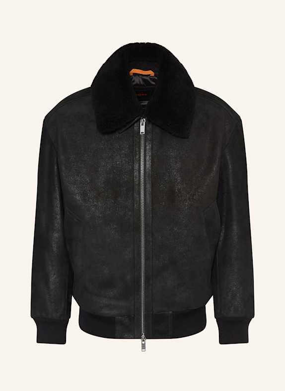 BOSS Lederjacke JONIER SCHWARZ