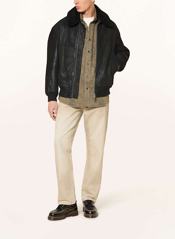 BOSS Lederjacke JONIER SCHWARZ